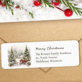 Winter Szene Schnee Pine Grün Weihnachten Rückkehr