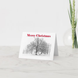 Winter Szene Weihnachtskarte White Bow (geklappt) Feiertagskarte