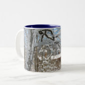 Winter-Szenen-Tasse Zweifarbige Tasse (Vorderseite Links)
