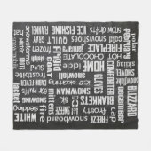 Winter-Tafel-Collage Fleecedecke (Vorderseite (Horizontal))