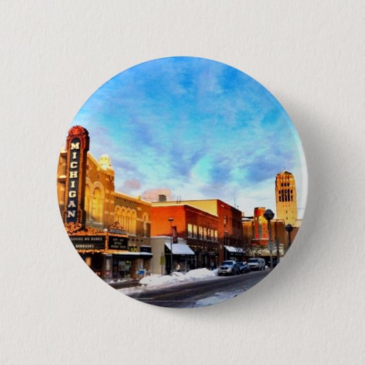 Winter-Tag in Ann Arbor Button (Vorderseite)