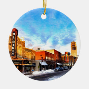 Winter-Tag in Ann Arbor Keramikornament