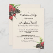 Winter-Tannenzapfen-Feier-des-Lebens-Karte Einladung (Vorne/Hinten)