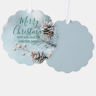 Winter-Tannenzapfen-Weihnachtsdekoration Ornament Karte