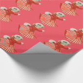 Winter-Tänzerin in Rotem und in weißem Geschenkpapier (Ecke)