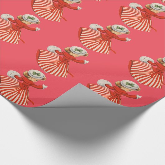 Winter-Tänzerin in Rotem und in weißem Geschenkpapier (Ecke)