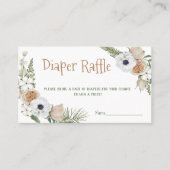 Winter Taupe Floral Diaper Raffle Baby Showspiel Visitenkarte (Vorderseite)