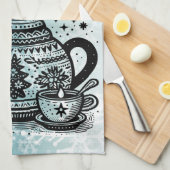 Winter Tea Kettle Geschirrtuch (Viertel Falte)
