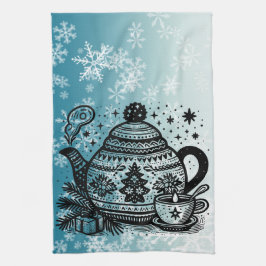 Winter Tea Kettle Geschirrtuch