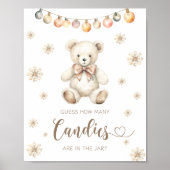 Winter Teddy Baby Bear Rate wie viele Bonbons Poster (Vorne)