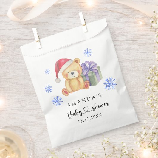 Winter Teddy Bär Babydusche Geschenktütchen (Ausgeschnitten)