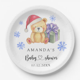 Winter Teddy Bär Babydusche Pappteller