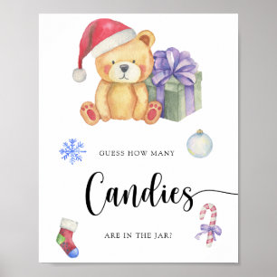 Winter Teddy Bar - erraten Sie, wie viele Bonbons  Poster