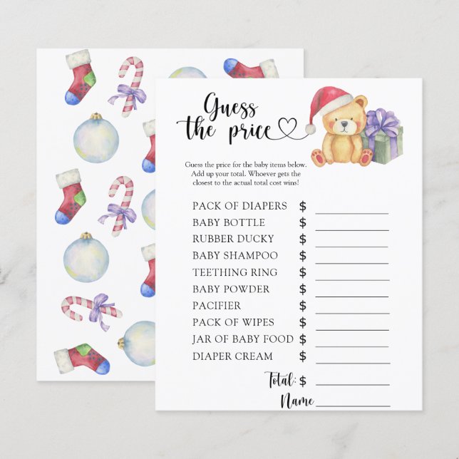 Winter Teddy Bär - Raten Sie den Preis! Spiel (Vorne/Hinten)