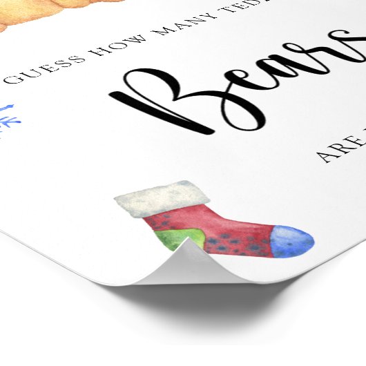 Winter Teddy Bar - raten Sie, wie viele Teddy Bäre Poster (Ecke)