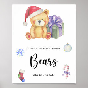Winter Teddy Bar - raten Sie, wie viele Teddy Bäre Poster
