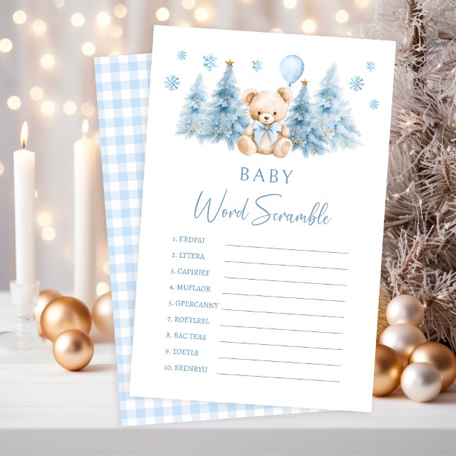 Winter Teddy Bären Festive Baby Word Scramble Game (Von Creator hochgeladen)