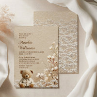 Winter Teddy Bear Baby Dusche Cotton Blume