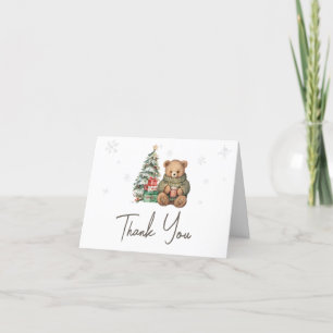 Winter Teddy Bear Baby Dusche Dankeskarte