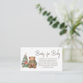 Winter Teddy Bear Baby Showbücher für Baby Begleitkarte (Stehend Vorderseite)