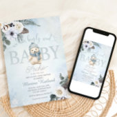 Winter Teddy Bear Boy Baby Dusche Einladung