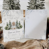 Winter Teddy Bear Gender Neutral Baby Dusche Einladung