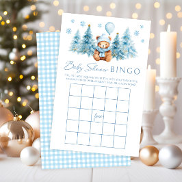 Winter Teddy Bear Pine Tree Baby Showspiel Bingo