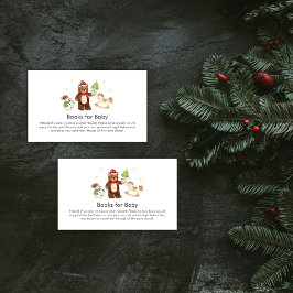 Winter Teddy Bear Snowman Books For Baby Shower Begleitkarte