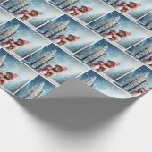 Winter Teddy Bear und Snowman Geschenkpapier (Ecke)