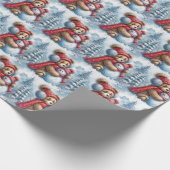 Winter Teddy Bear und Snowman Geschenkpapier (Ecke)