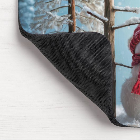 Winter Teddy Bear und Snowman Mousepad (Ecke)