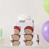 Winter Teddy Bear Wrapping Paper Geschenkpapier