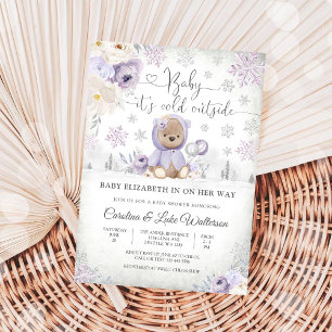 Winter-Teddybär-Baby-Shower-Einladung Einladung