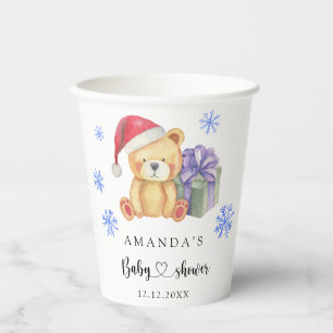 Winter-Teddybär-Baby-Shower Pappbecher