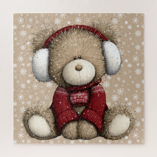 Winter-Teddybär-Puzzle Puzzle (Vertikal)