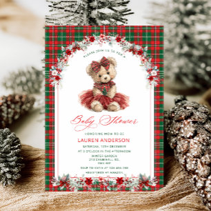 Winter-Teddybär-vintage-Luxus-Baby-Party Einladung