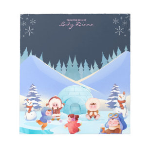 Winter-Teddybären-Weihnachts-Feiertags-Notizblock Notizblock