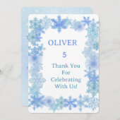 Winter Thank You Card, Minimalist Snowflake Thank Dankeskarte (Vorne/Hinten)