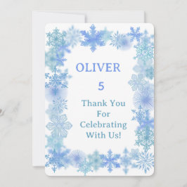 Winter Thank You Card, Minimalist Snowflake Thank  Dankeskarte