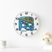 Winter Thaw River with Ice Floes Große Wanduhr (Zuhause)