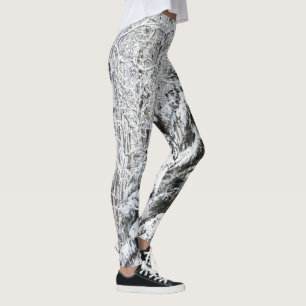 Winter-Thema-Leggings-Kiefern-Schnee-Holz Leggings