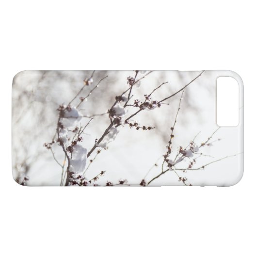Winter-Thema. Pflanzen umfaßten Schnee-Hintergrund Case-Mate iPhone Hülle (Rückseite (Horizontal))