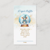 Winter Theme Baby Dusche Windeln Raffle Ticket Begleitkarte (Vorderseite)