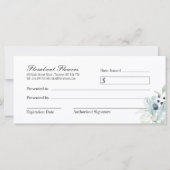 Winter Theme Floral Geschenkgutschein (Rückseite)