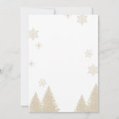 Winter Theme Gold und Elfenbein Glitzer Save the D Einladung (Rückseite)