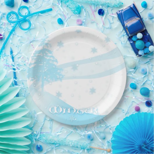 Winter Theme Paper Plate Pappteller (Party)