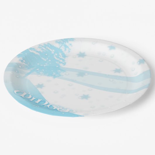 Winter Theme Paper Plate Pappteller (Schrägansicht)