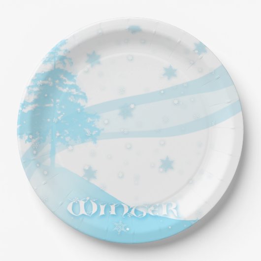 Winter Theme Paper Plate Pappteller (Vorderseite)