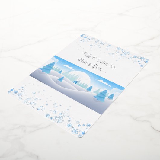 Winter Theme Weihnachtsfeiertag Folieneinladung (Gedreht)