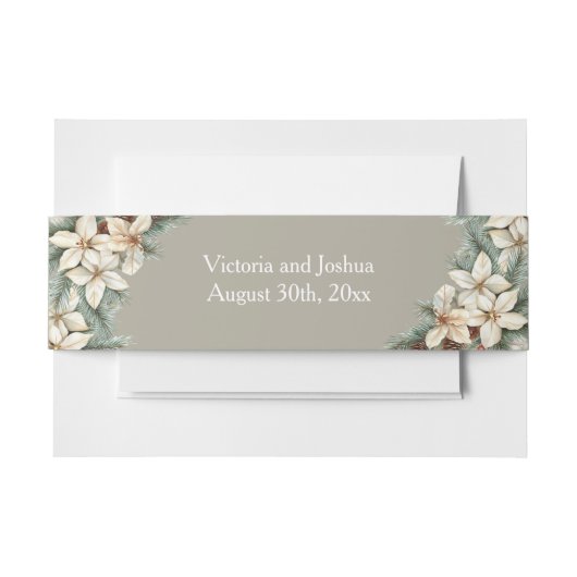 Winter Themed Beige Einladungsbanderole (Vorderseite Beispiel)